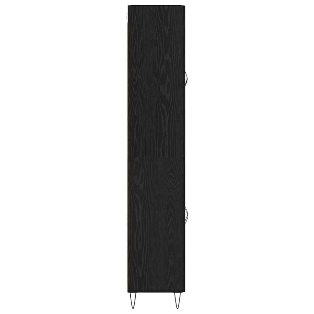 Produktbild för Skåp Svart Ek 69,5 x 34 x 180 cm Konstruerat trä