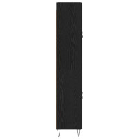 Produktbild för Skåp Svart Ek 69,5 x 34 x 180 cm Konstruerat trä