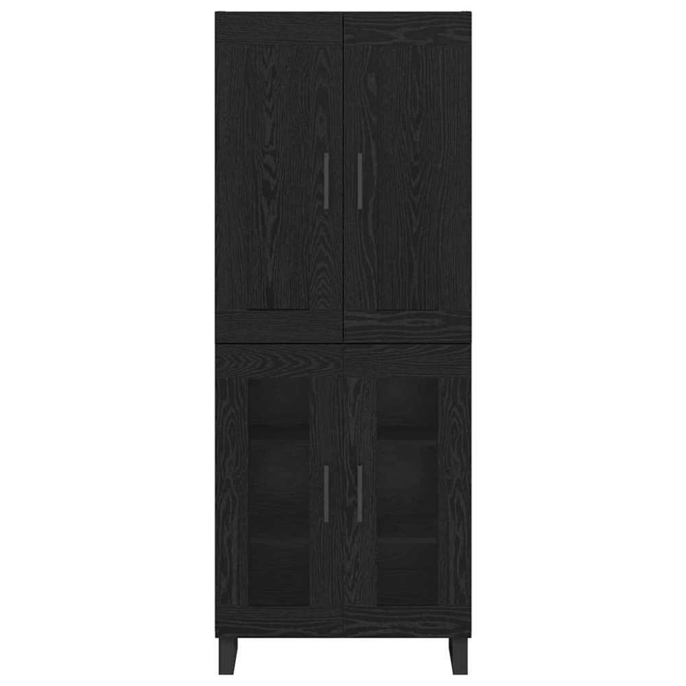 Produktbild för Skåp Svart Ek 69,5 x 34 x 180 cm Konstruerat trä