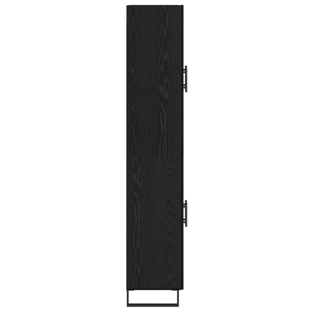 Produktbild för Skåp Svart Ek 69,5 x 34 x 180 cm Konstruerat trä
