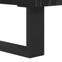 Produktbild för Skåp 2 pcs Svart Ek Konstruerat trä och glas