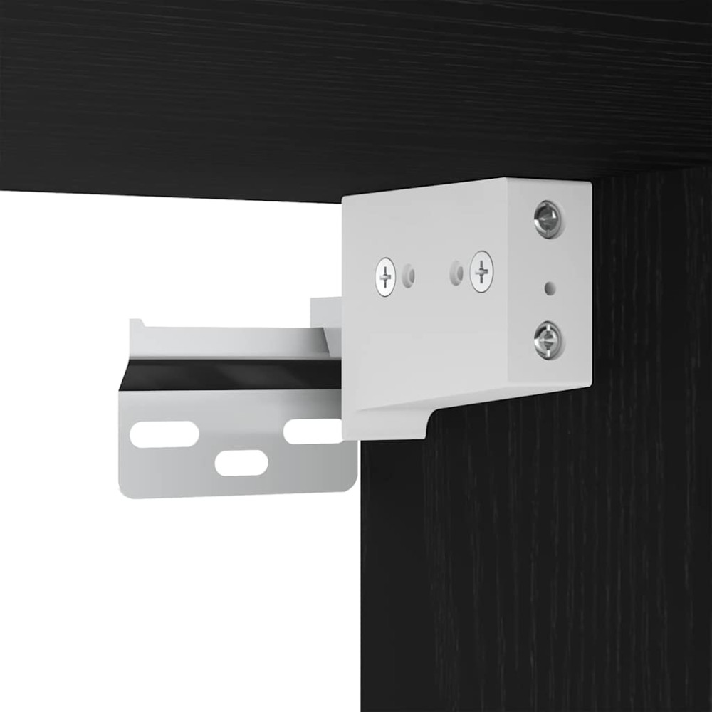 Produktbild för Skåp 2 pcs Svart Ek 69,5 x 34 x 180 cm Konstruerat trä och glas