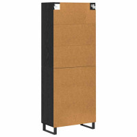 Produktbild för Skåp 2 pcs Svart Ek 69,5 x 34 x 180 cm Konstruerat trä och glas