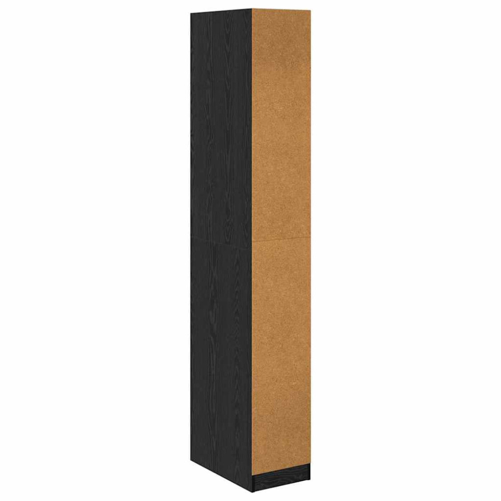 Produktbild för Garderob med låda Svart Ek 50 x 30 x 200 cm Konstruerat trä