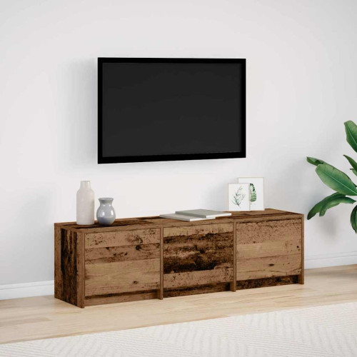 vidaXL TV-bänk med LED Gammalt trä 140 x 34 x 40 cm Konstruerat trä