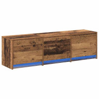 Produktbild för TV-bänk med LED Gammalt trä 140 x 34 x 40 cm Konstruerat trä