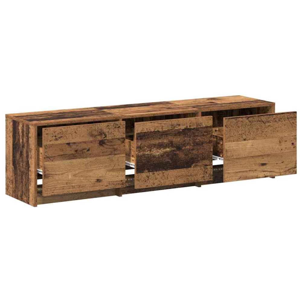 Produktbild för TV-bänk med LED Gammalt trä 140 x 34 x 40 cm Konstruerat trä