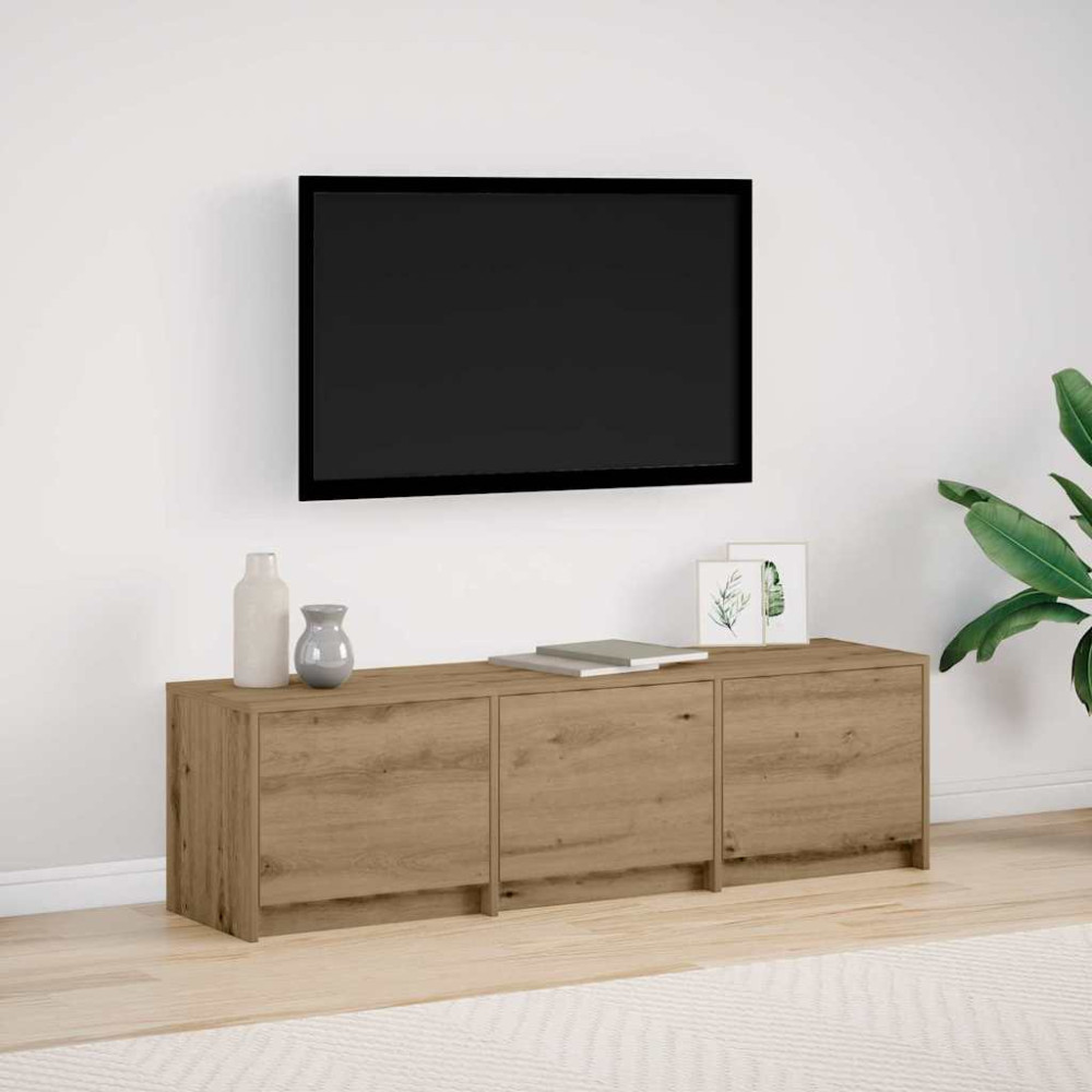 Produktbild för TV-bänk med LED Artisan Ek 140 x 34 x 40 cm Konstruerat trä
