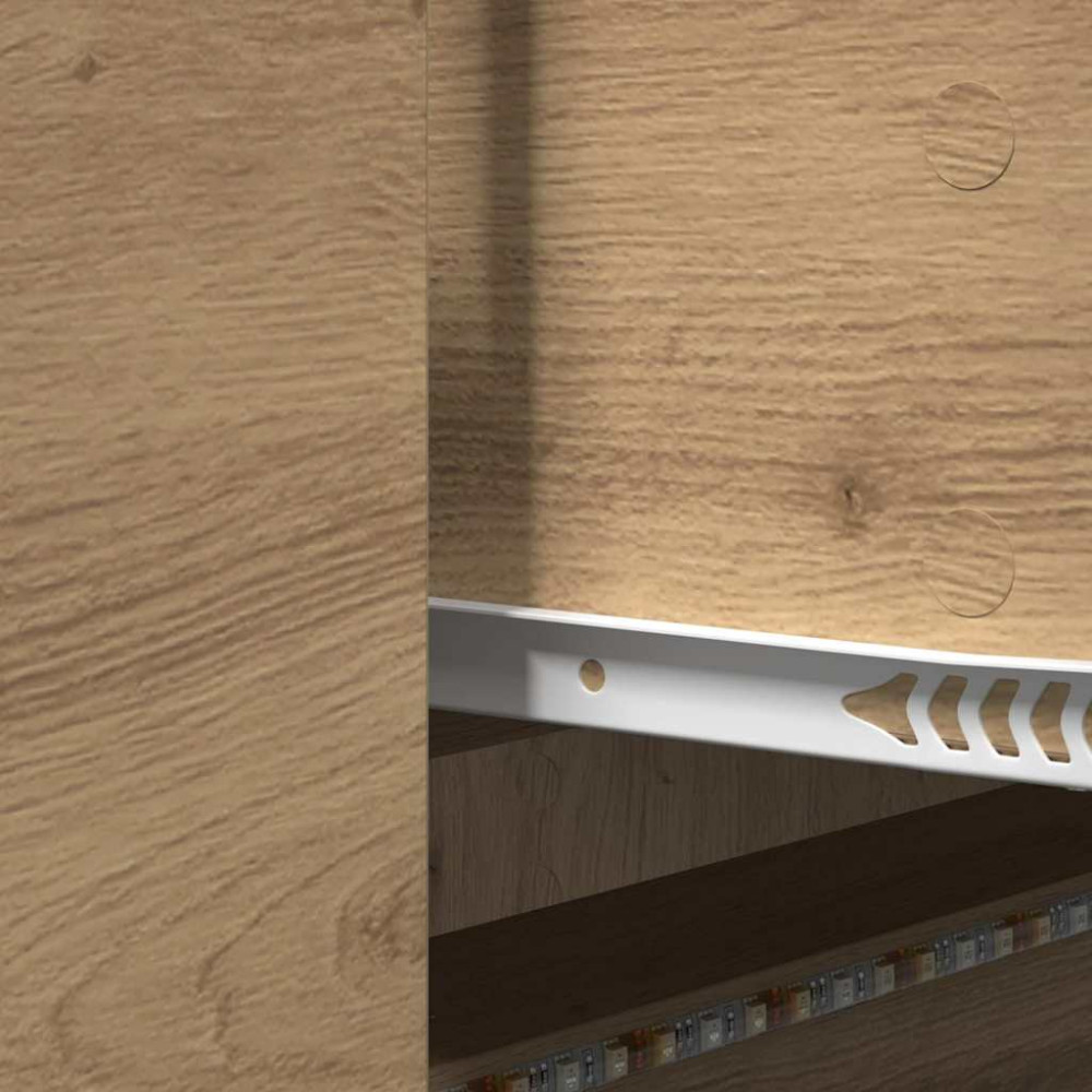 Produktbild för TV-bänk med LED Artisan Ek 140 x 34 x 40 cm Konstruerat trä