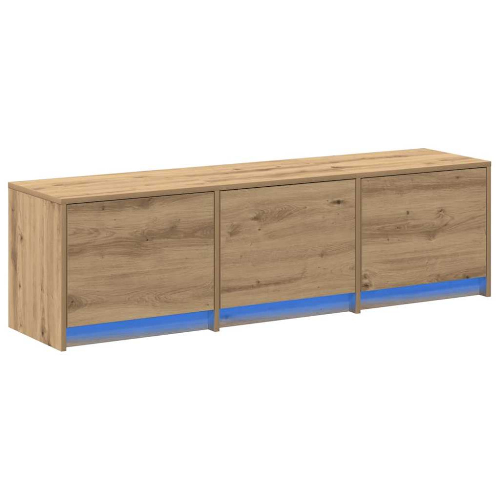 Produktbild för TV-bänk med LED Artisan Ek 140 x 34 x 40 cm Konstruerat trä