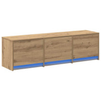 Produktbild för TV-bänk med LED Artisan Ek 140 x 34 x 40 cm Konstruerat trä