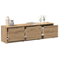 Produktbild för TV-bänk med LED Artisan Ek 140 x 34 x 40 cm Konstruerat trä