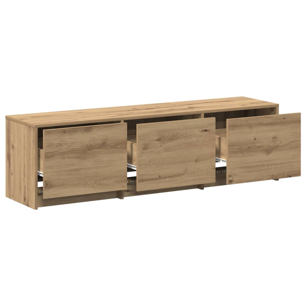 Produktbild för TV-bänk med LED Artisan Ek 140 x 34 x 40 cm Konstruerat trä