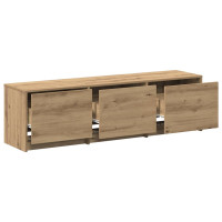 Produktbild för TV-bänk med LED Artisan Ek 140 x 34 x 40 cm Konstruerat trä