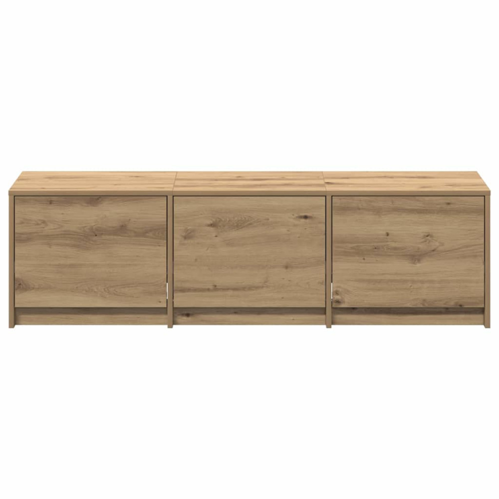 Produktbild för TV-bänk med LED Artisan Ek 140 x 34 x 40 cm Konstruerat trä