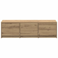 Produktbild för TV-bänk med LED Artisan Ek 140 x 34 x 40 cm Konstruerat trä