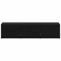 Produktbild för TV-bänk med LED Svart Ek 165 x 34 x 40 cm Konstruerat trä