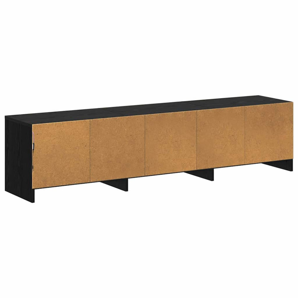 Produktbild för TV-bänk med LED Svart Ek 165 x 34 x 40 cm Konstruerat trä