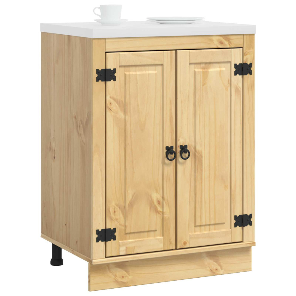 Produktbild för Skåp SKI HonungsBrun 60 x 46 x 81,5 cm Massiv furu