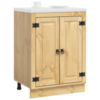 Produktbild för Skåp SKI HonungsBrun 60 x 46 x 81,5 cm Massiv furu