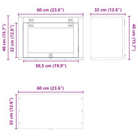 Produktbild för Skåp SKI HonungsBrun 60 x 32 x 40 cm Massiv furu