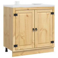 Produktbild för Skåp SKI HonungsBrun 80 x 46 x 81,5 cm Massiv furu