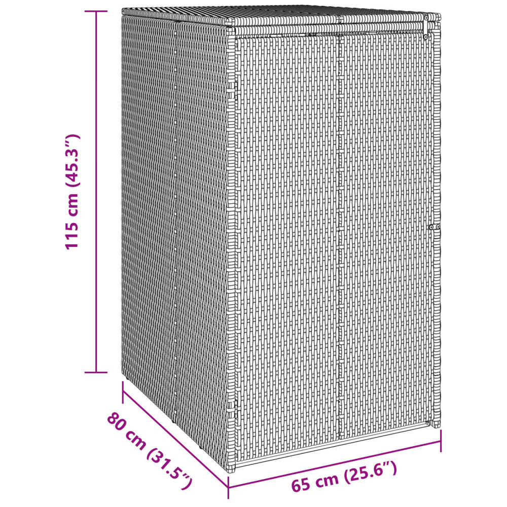 Produktbild för Avfallshink Box Grå 65 x 80 x 115 cm polyeten