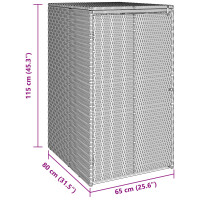 Produktbild för Avfallshink Box Grå 65 x 80 x 115 cm polyeten