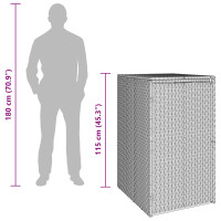Produktbild för Avfallshink Box Grå 65 x 80 x 115 cm polyeten