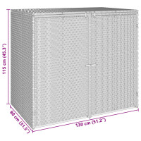 Produktbild för Avfallshink Box 2 pcs Svart 130 x 80 x 115 cm polyeten