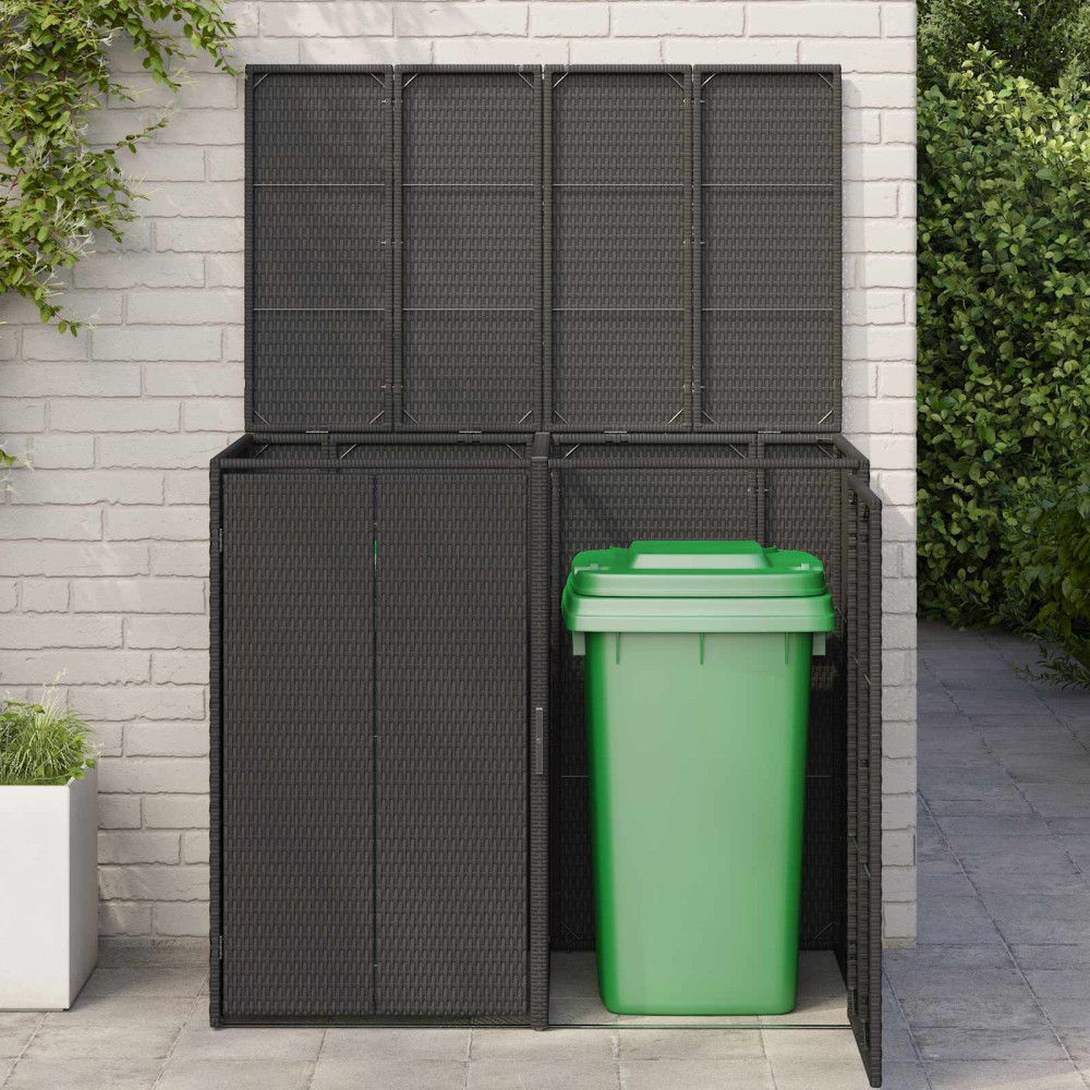 Produktbild för Avfallshink Box 2 pcs Svart 130 x 80 x 115 cm polyeten