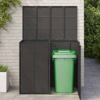 Produktbild för Avfallshink Box 2 pcs Svart 130 x 80 x 115 cm polyeten