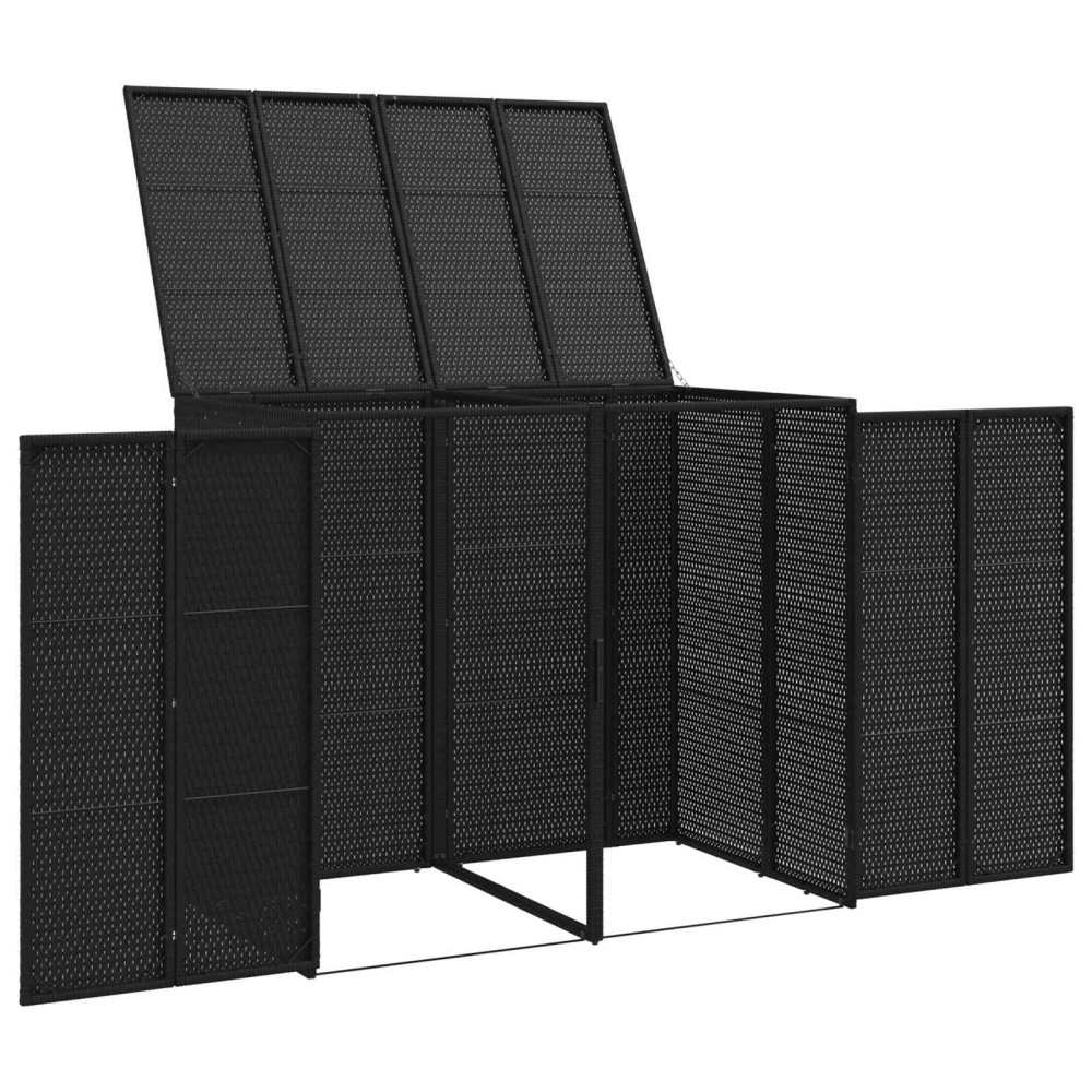 Produktbild för Avfallshink Box 2 pcs Svart 130 x 80 x 115 cm polyeten