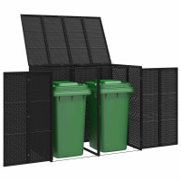 Produktbild för Avfallshink Box 2 pcs Svart 130 x 80 x 115 cm polyeten