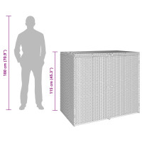 Produktbild för Avfallshink Box 2 pcs Grå 130 x 80 x 115 cm polyeten