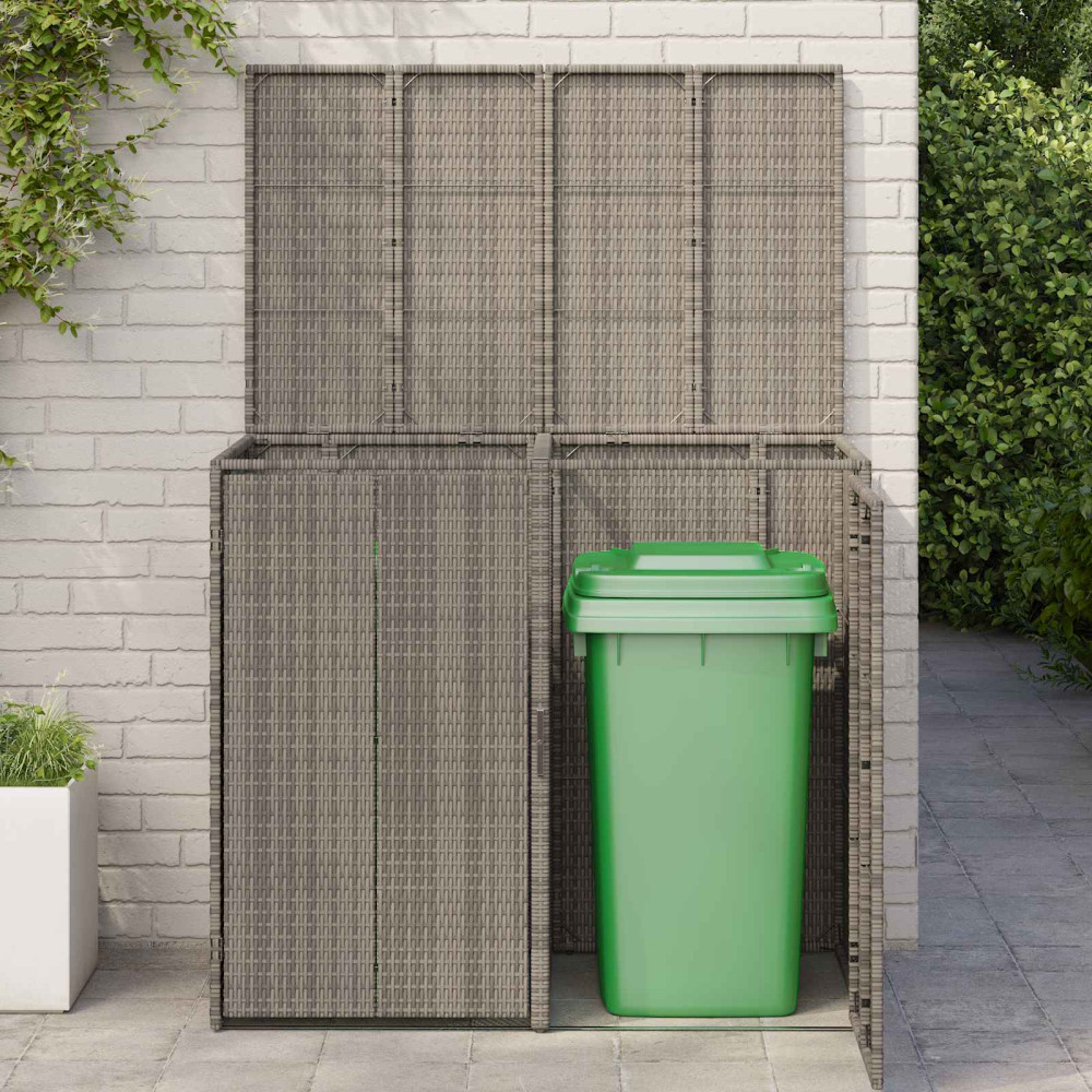 Produktbild för Avfallshink Box 2 pcs Grå 130 x 80 x 115 cm polyeten