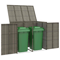 Produktbild för Avfallshink Box 2 pcs Grå 130 x 80 x 115 cm polyeten