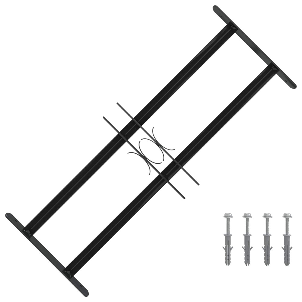 Produktbild för Fönstergaller 76 x 30 cm Pulverlackerat stål Svart