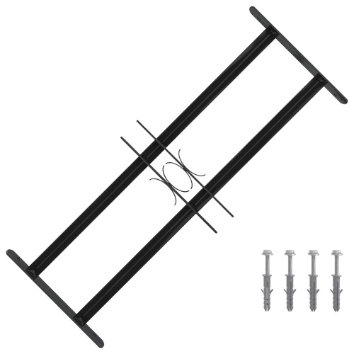 vidaXL Fönstergaller 76 x 30 cm Pulverlackerat stål Svart