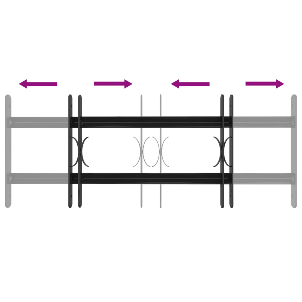 Produktbild för Fönstergaller 76 x 30 cm Pulverlackerat stål Svart