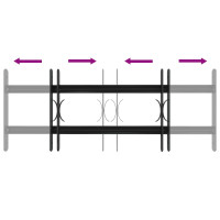 Produktbild för Fönstergaller 76 x 30 cm Pulverlackerat stål Svart