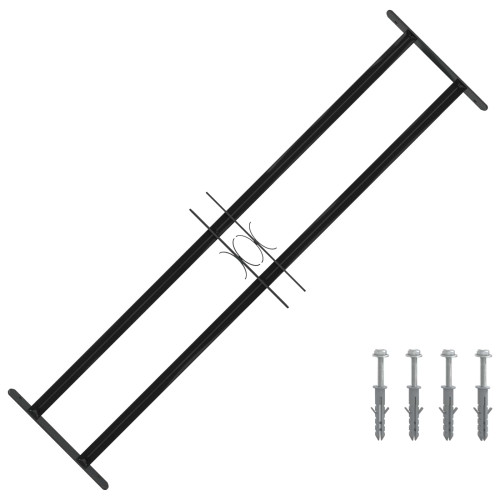 vidaXL Fönstergaller 115 x 30 cm Pulverlackerat stål Svart