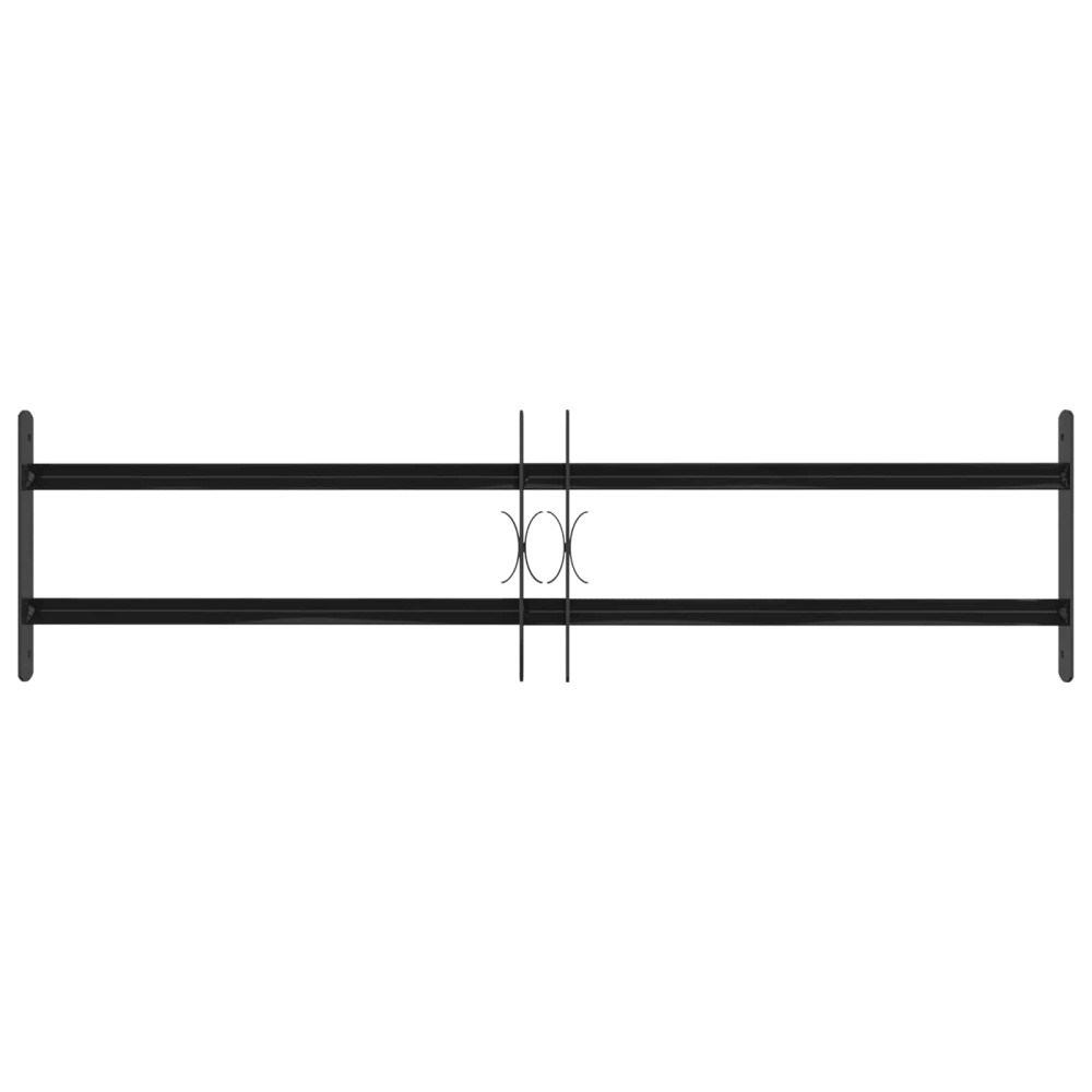 Produktbild för Fönstergaller 115 x 30 cm Pulverlackerat stål Svart