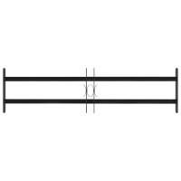 Produktbild för Fönstergaller 115 x 30 cm Pulverlackerat stål Svart