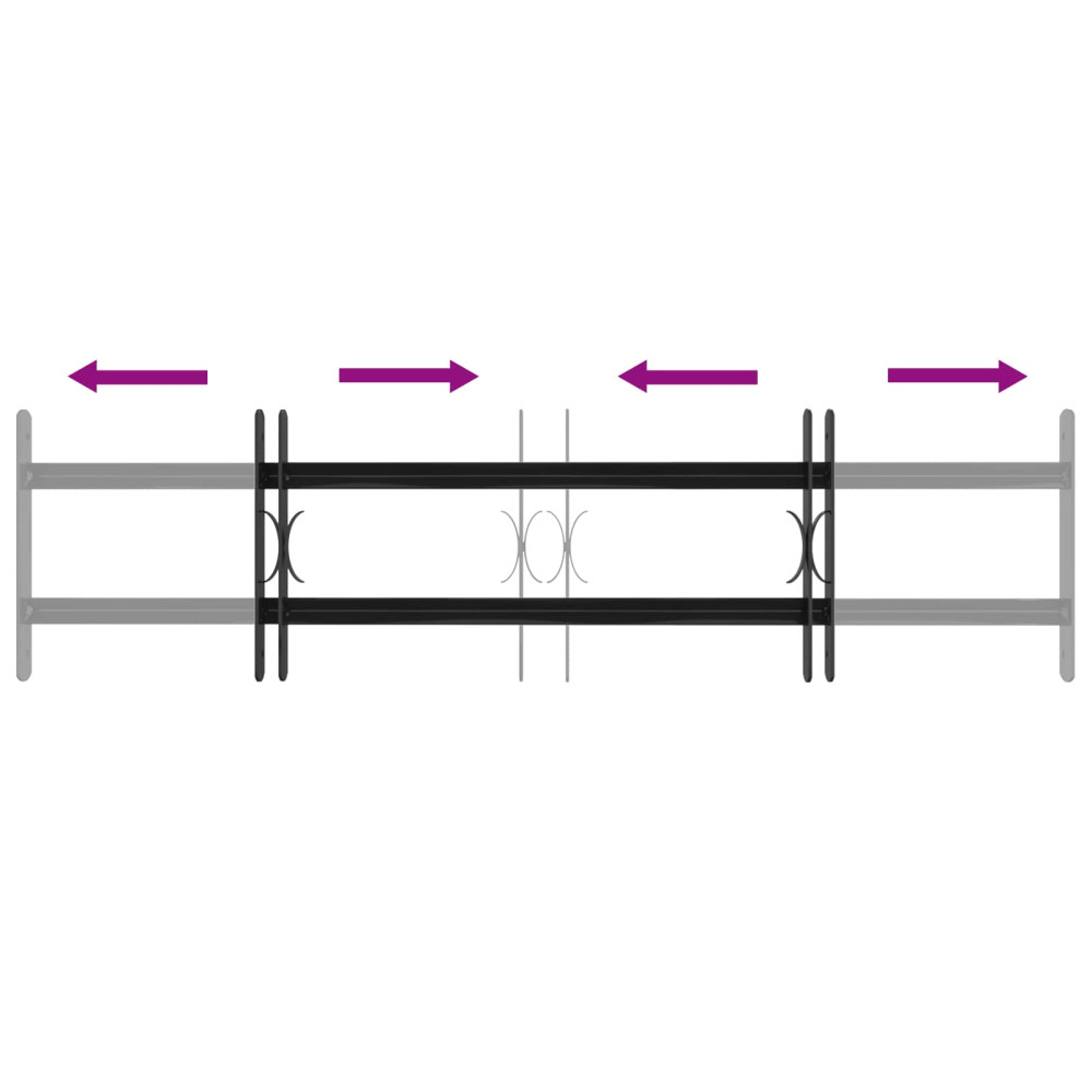 Produktbild för Fönstergaller 115 x 30 cm Pulverlackerat stål Svart