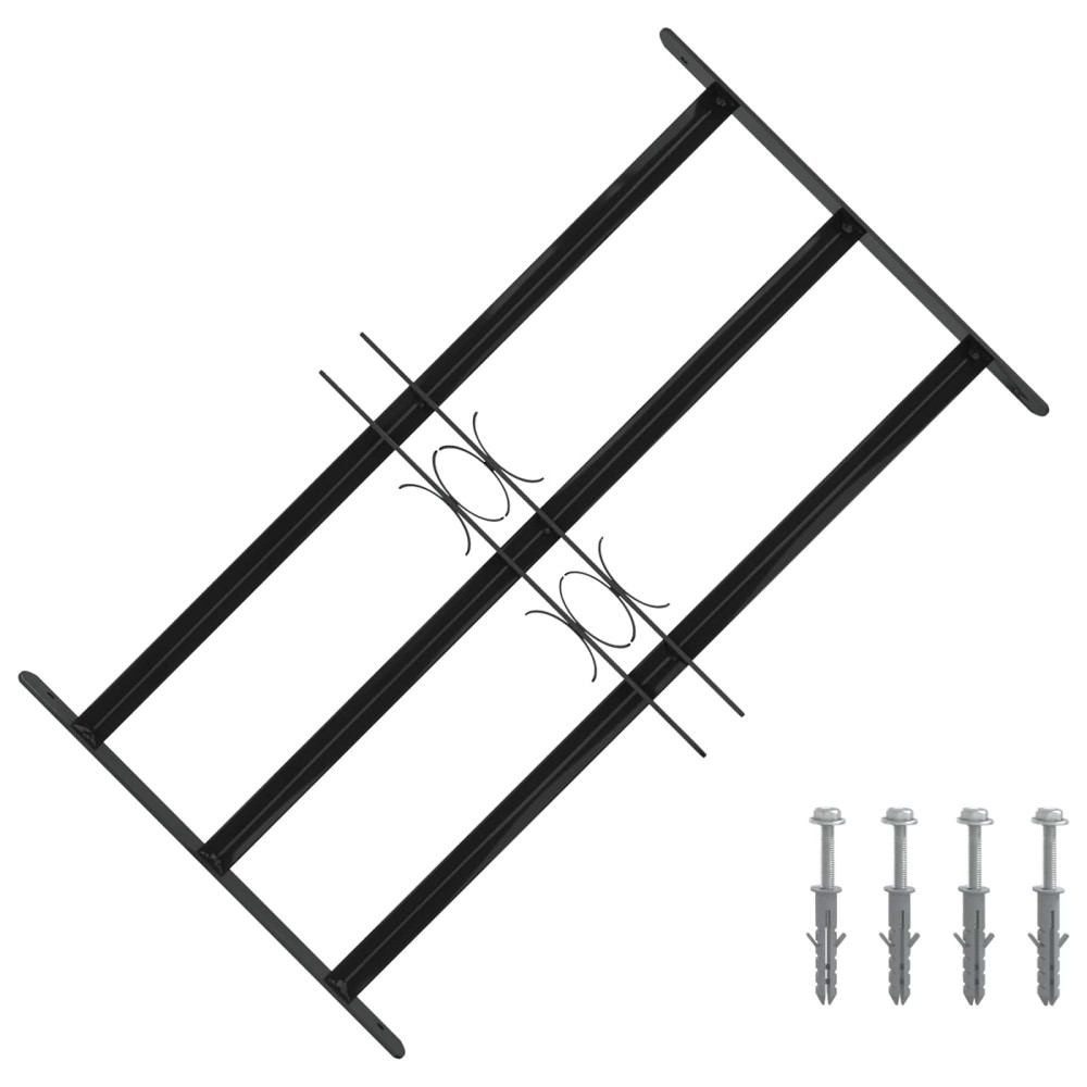 Produktbild för Fönstergaller 75.5 x 45 cm Pulverlackerat stål Svart