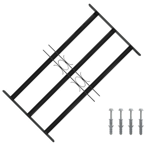 vidaXL Fönstergaller 75.5 x 45 cm Pulverlackerat stål Svart