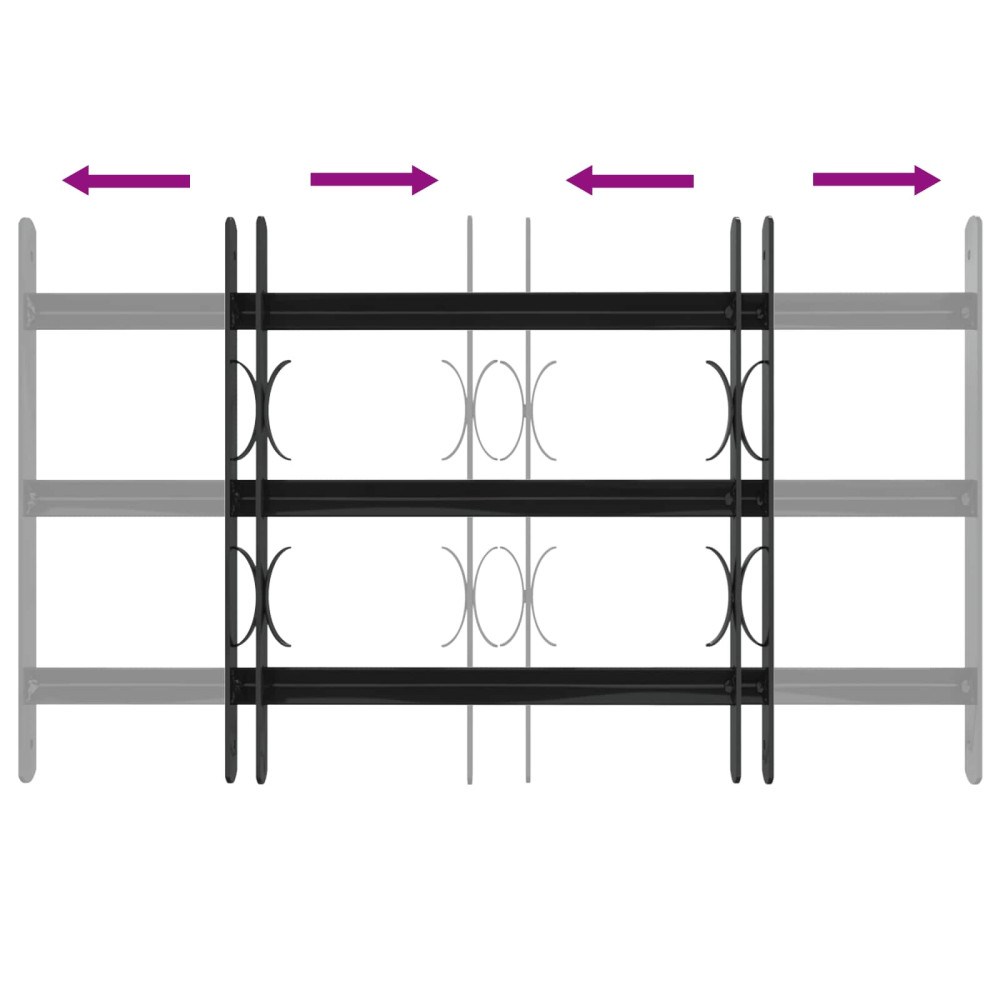 Produktbild för Fönstergaller 75.5 x 45 cm Pulverlackerat stål Svart