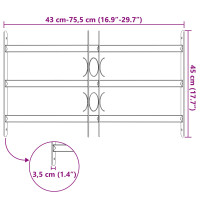 Produktbild för Fönstergaller 75.5 x 45 cm Pulverlackerat stål Svart