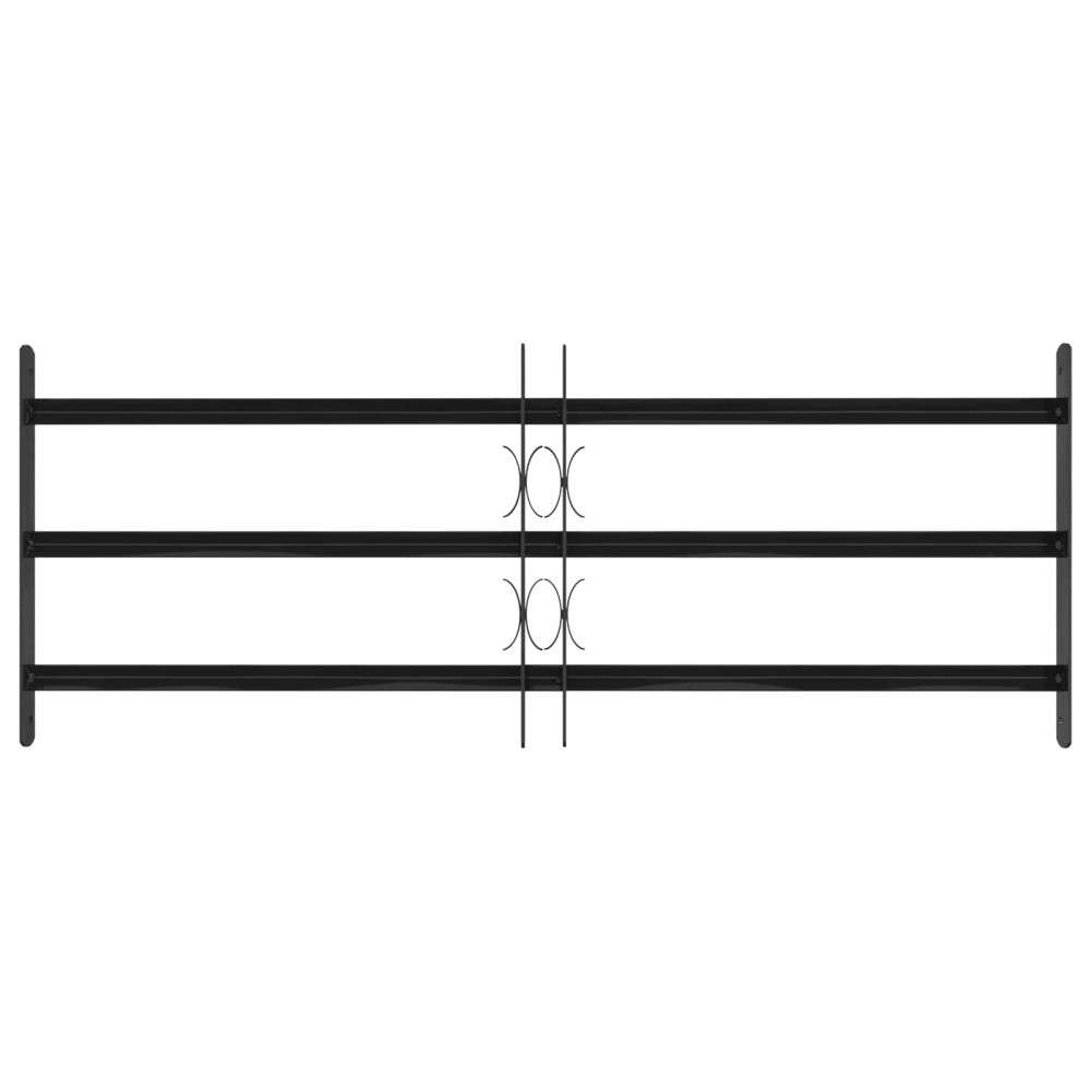 Produktbild för Fönstergaller 116 x 45 cm Pulverlackerat stål Svart